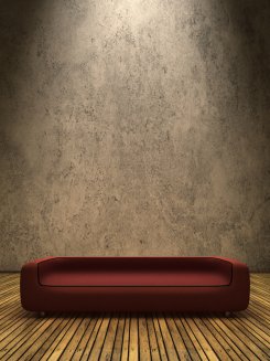 Sofa im Scheinwerfer